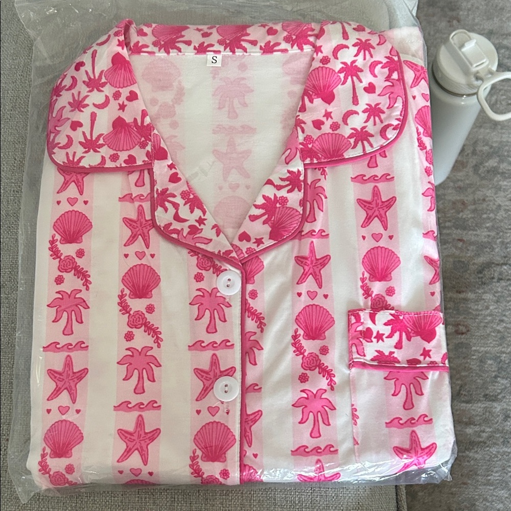 Pink Palm Puff knock off Pajamas